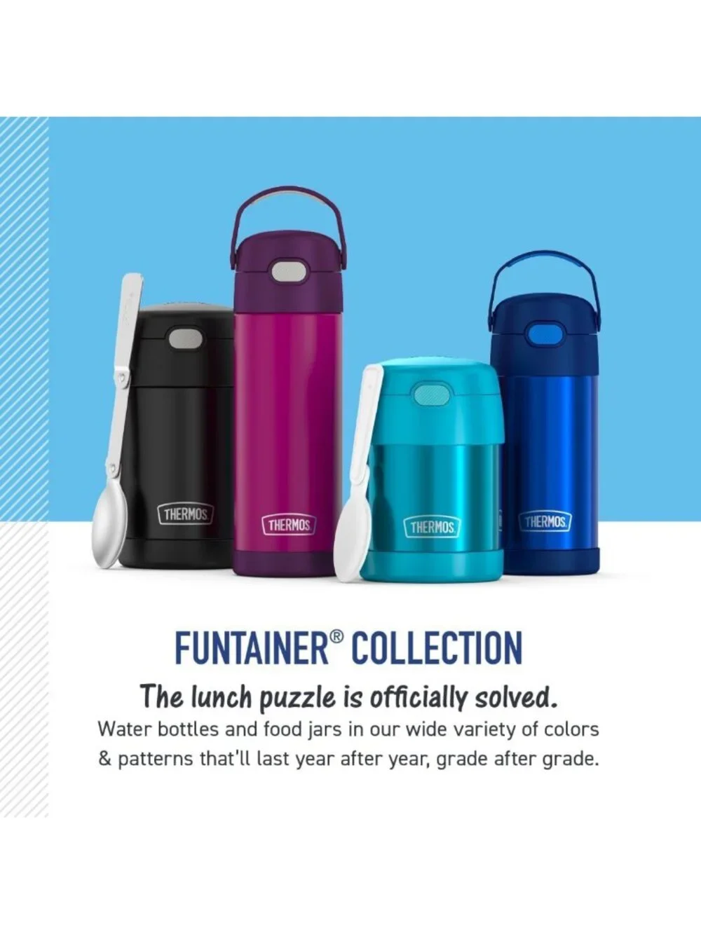 12oz Insulated Water Bottle with Straw - Fun Ocean Pals Design, Kids Hydration